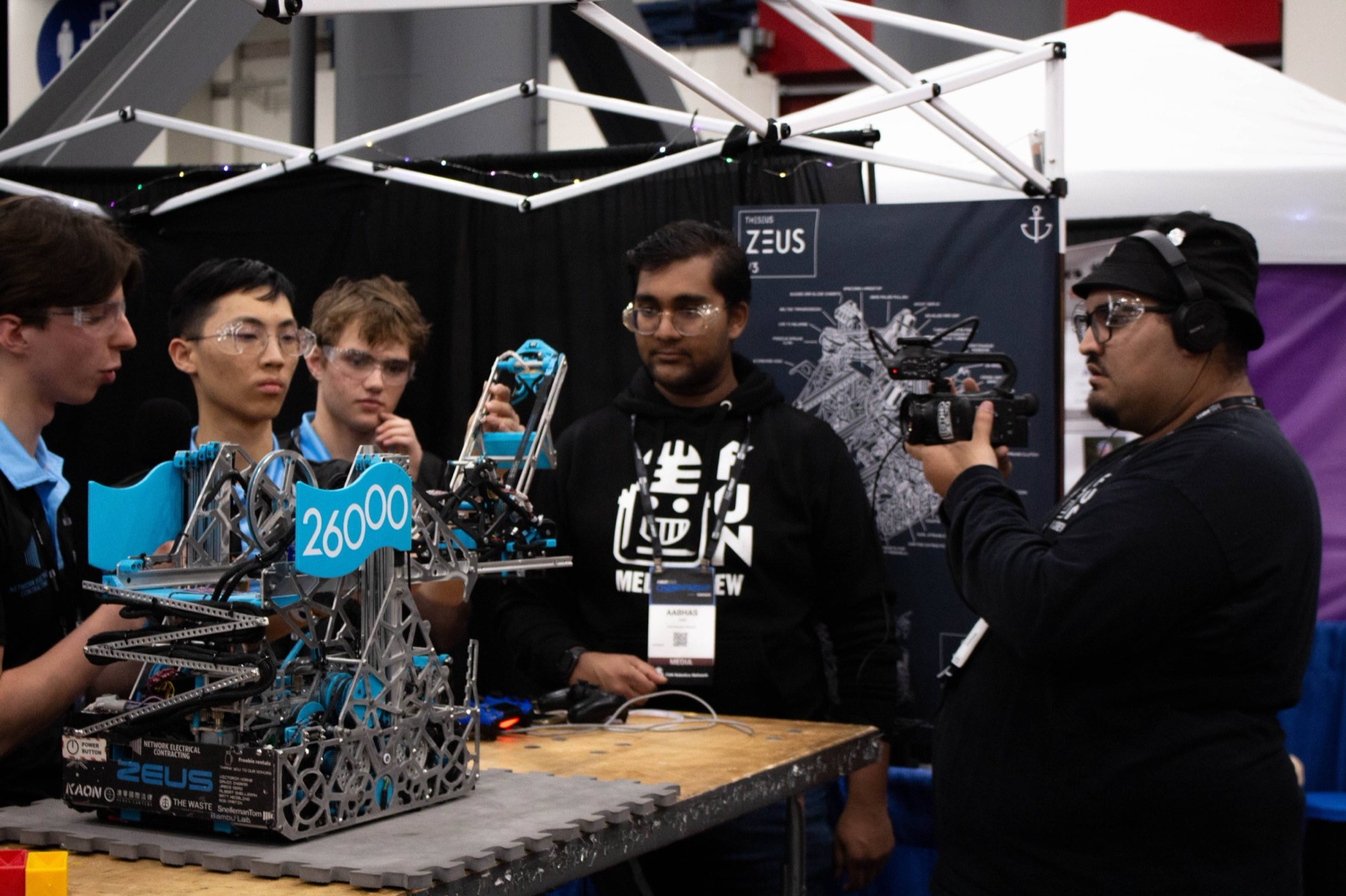 Theseus and ZEUS being interviewed by FUN Media at the pits